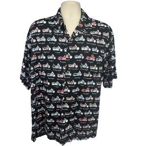 Harley Davidson Mens Vintage Black All Over Motorcycles Print Button Up Shirt XL